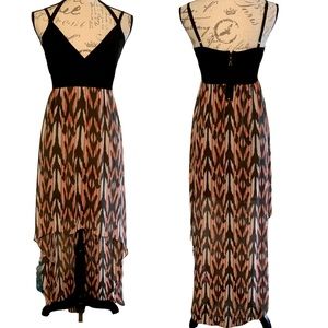 Guess $138 Ikat Cactus Flower High/Low Bandage Bodice Elastic Strap Dress S
